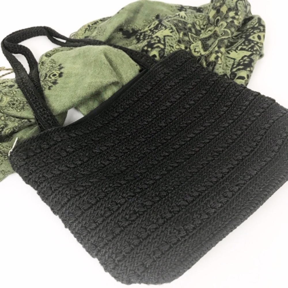 The Sak Crochet Purse Black/Dark Brown NWOT